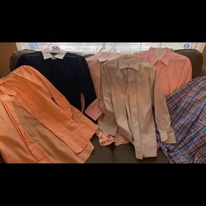 6 Men’s size 17.5 dress shirts. Barely worn. Some have cuff length!